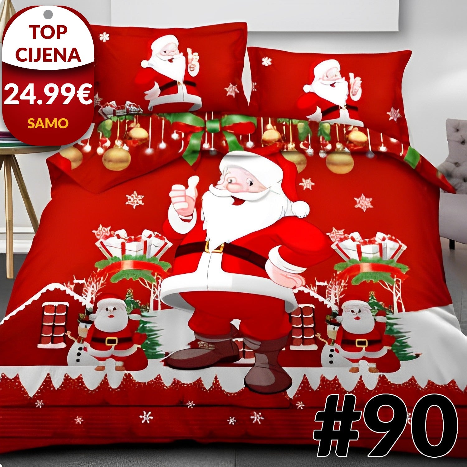 6-dijelni set Božićne posteljine - 6 uzoraka