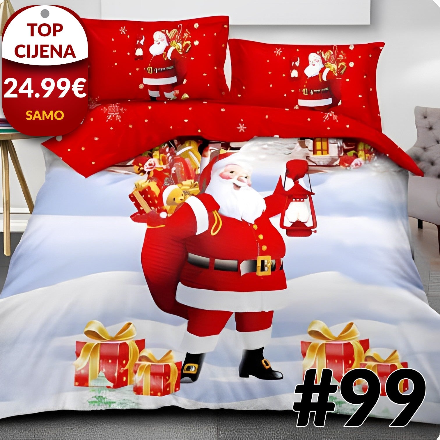 6-dijelni set Božićne posteljine - 6 uzoraka
