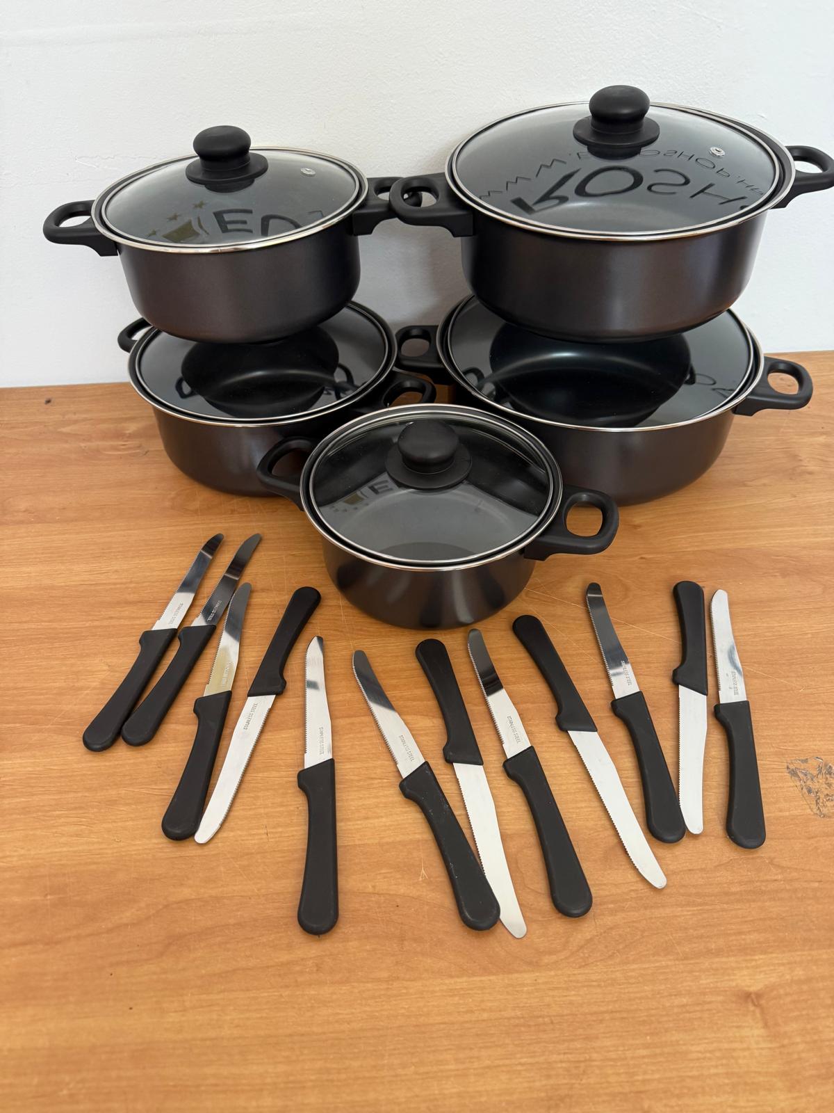 10-dijelni set lonaca+ GRATIS 12 NOŽEVA