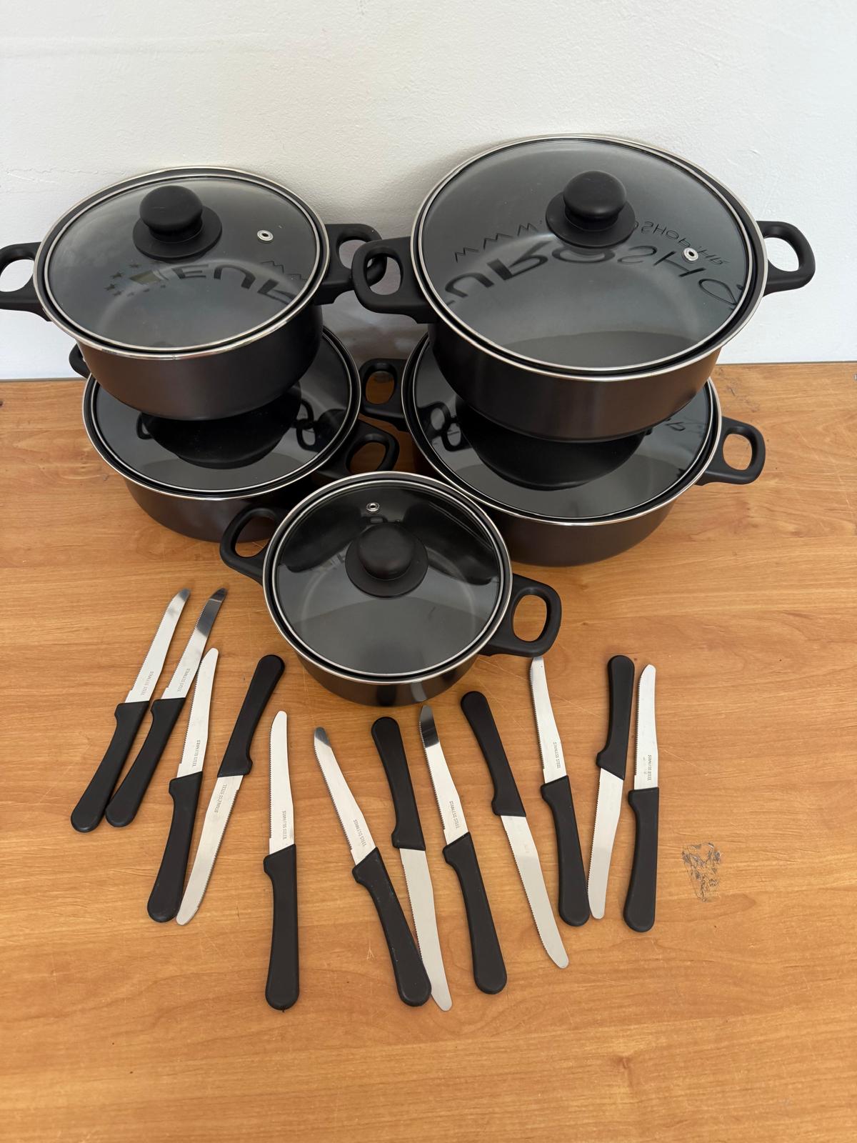 10-dijelni set lonaca+ GRATIS 12 NOŽEVA