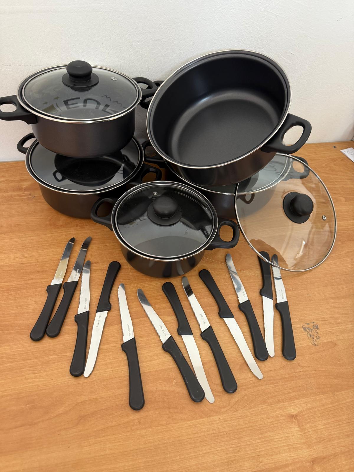 10-dijelni set lonaca+ GRATIS 12 NOŽEVA