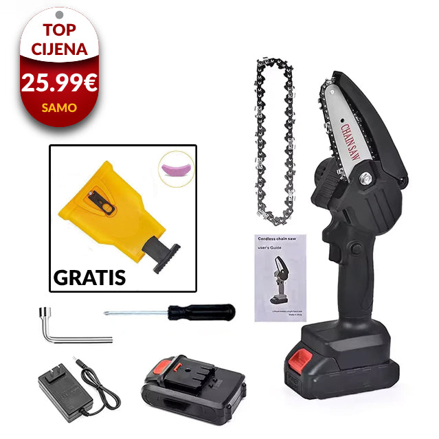 Jednoručna Aku pila 24V + GRATIS Oštrač Lanca