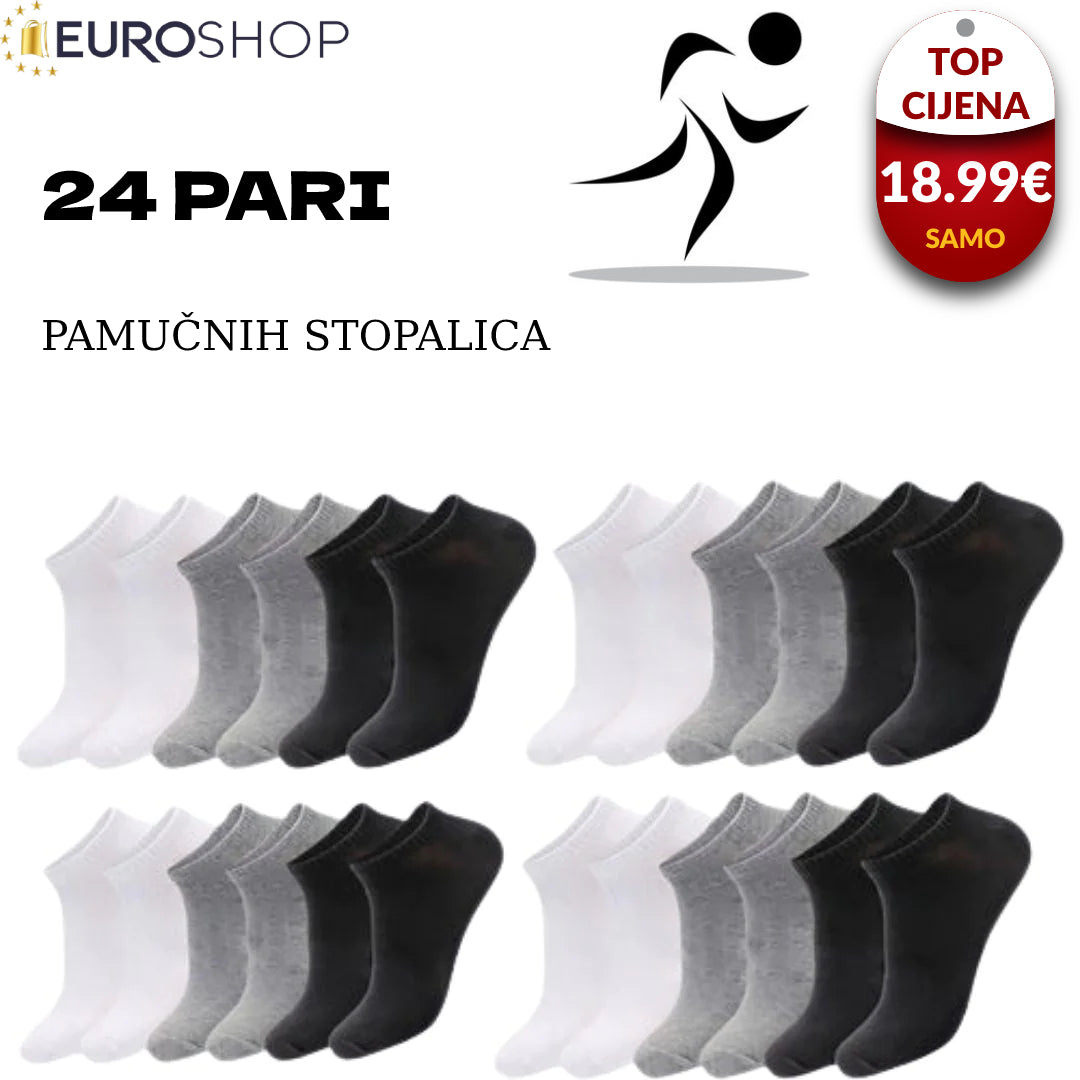 Muške Pamučne Stopalice – 24 para - EuroShop