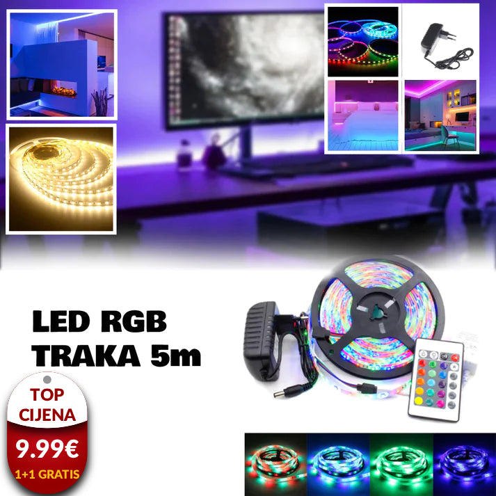 LED traka 5m 1+1 GRATIS