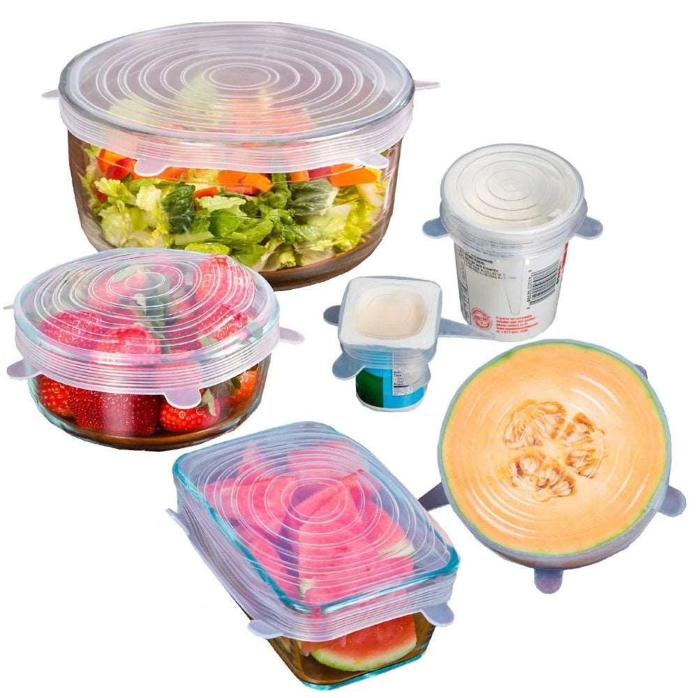 Rastezljivi Silikonski Poklopci 6/12 kom. + Gratis Vješalica 360° - EuroShop