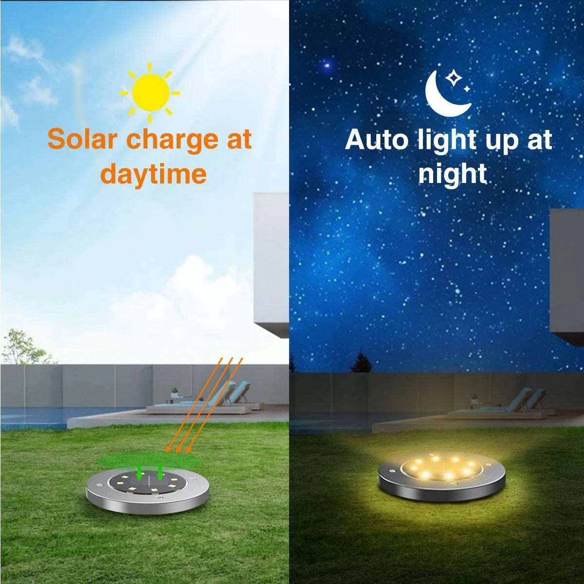 Solarne LED lampe(disk) 8 LEDica - EuroShop