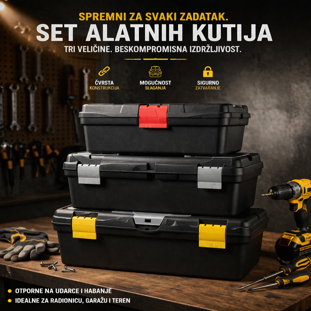Kutije za alat (Set od 3 komada)+GRATIS Univerzalna kliješta