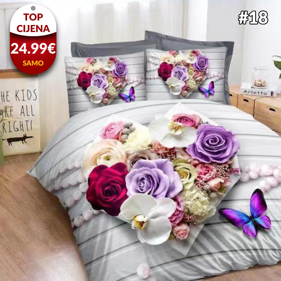 6-dijelni set cvjetne posteljine - 15 uzoraka