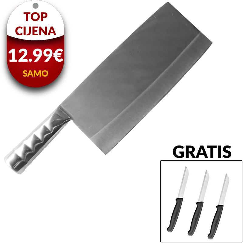 Sjekira za meso satara+GRATIS 12 noževa