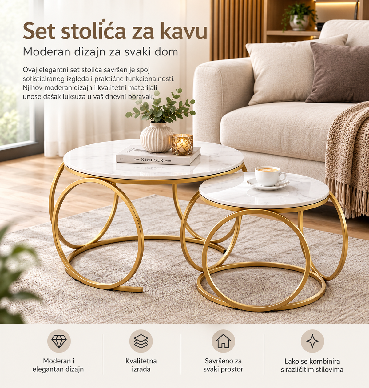 Luksuzni Mramorni Stolići