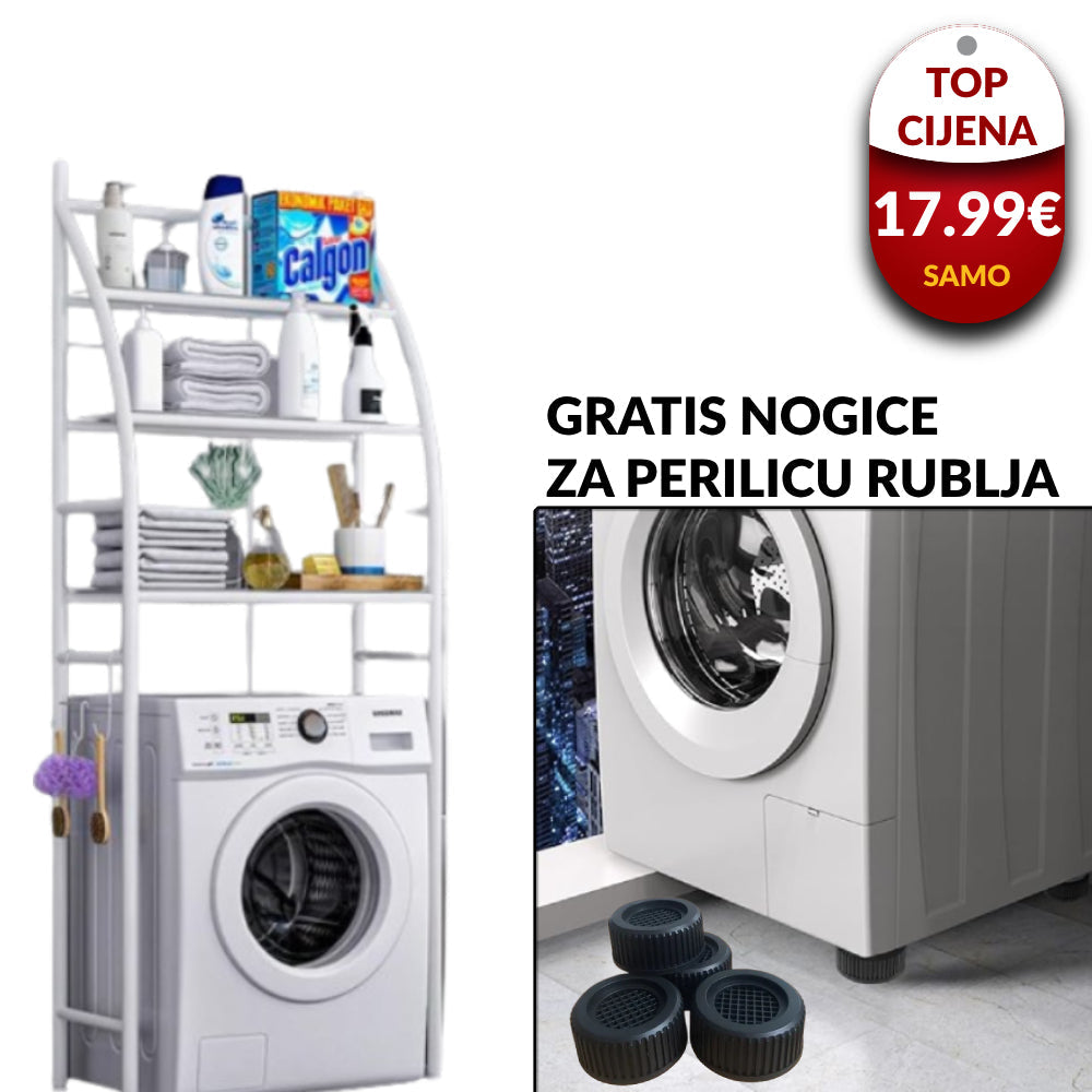 Praktična Polica za Kupaonicu+Nogice za Perilicu Rublja