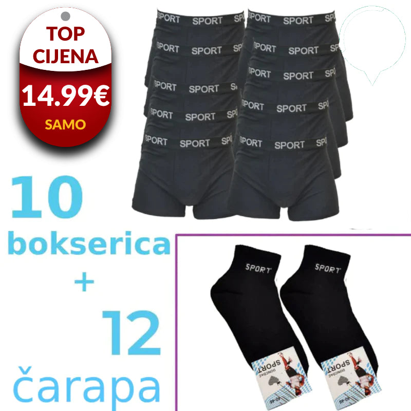 Bokserice i čarape – 10+12