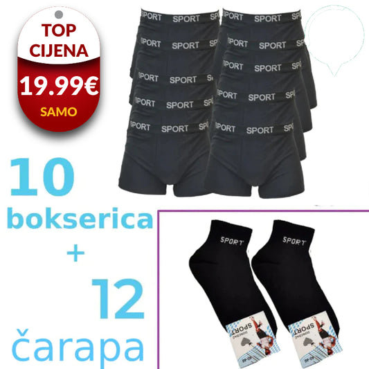 Bokserice i Čarape/Stopalice – 10+12