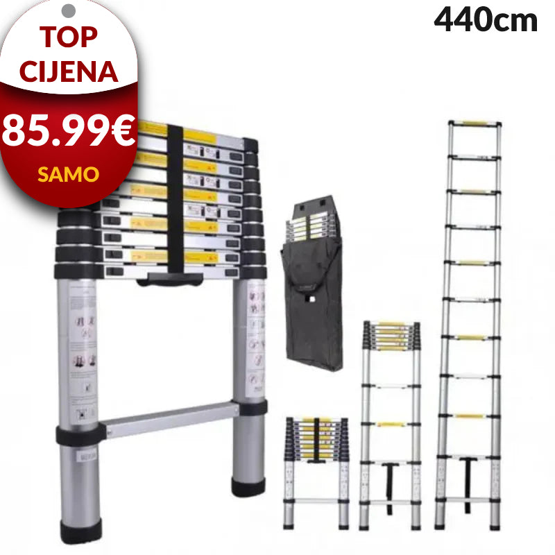 Teleskopske ljestve aluminijske – 440cm
